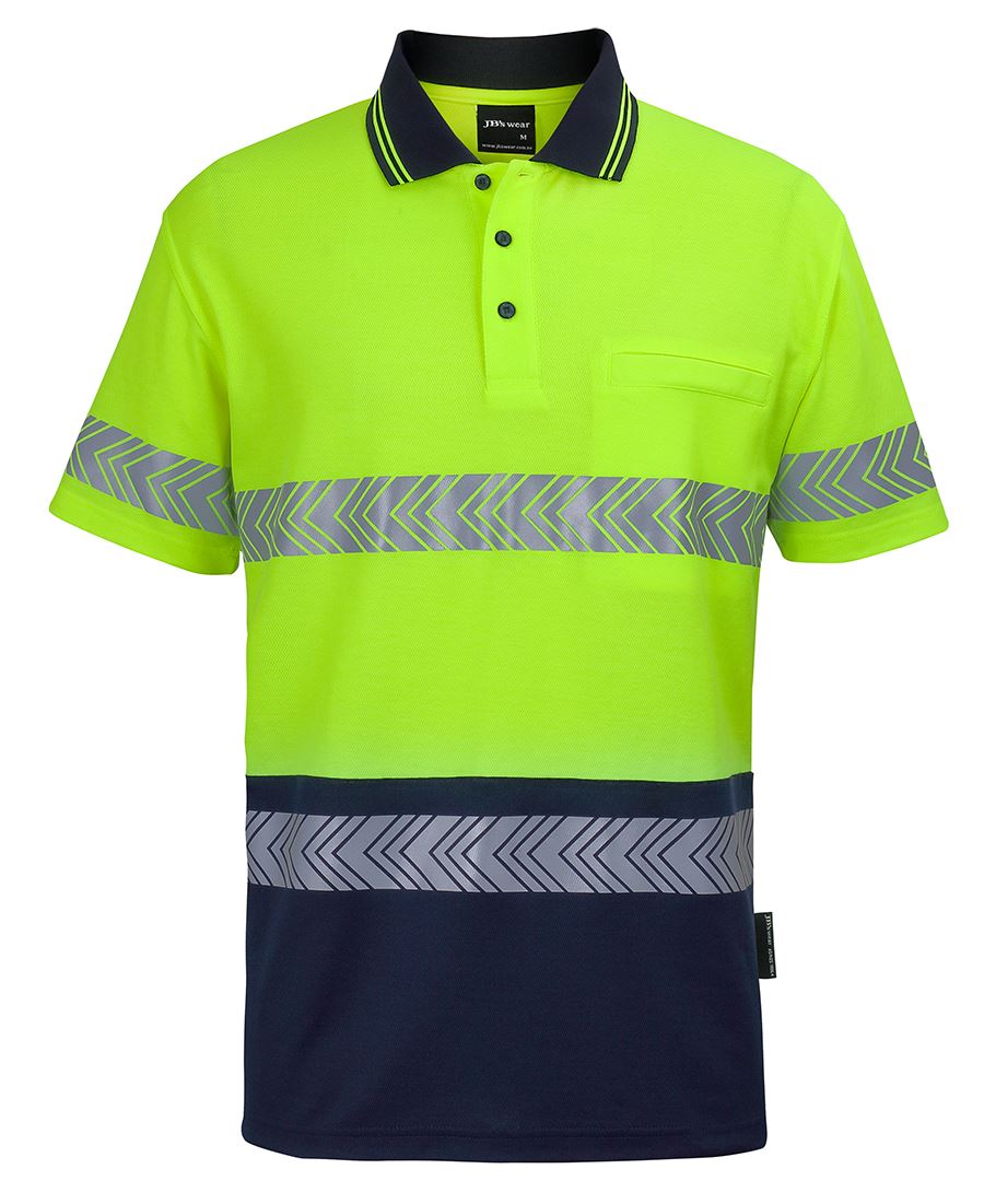 JB's Hi-Vis Short Sleeve D+N C/Back Segmented Tape Polo